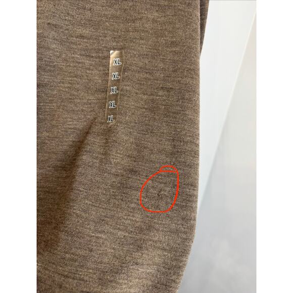 Uniqlo V neck Merino Wool Grey Sweater Brown Men's XL New - Picture 7 of 10